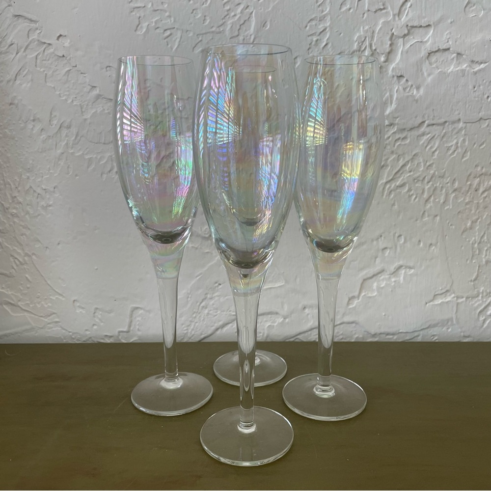 Vintage Iridescent Champagne Glassware